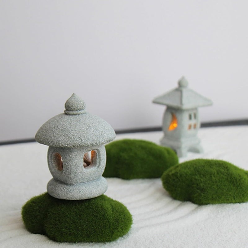 Daisylily Japanese Pagoda LED Lamp Statue Figurine, LED Lantern Pagoda Statue Figurines for Home Table Decor - Style A - Image 3